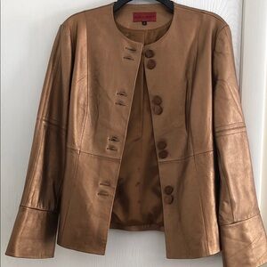 Copper Metallic Italian leather jacket